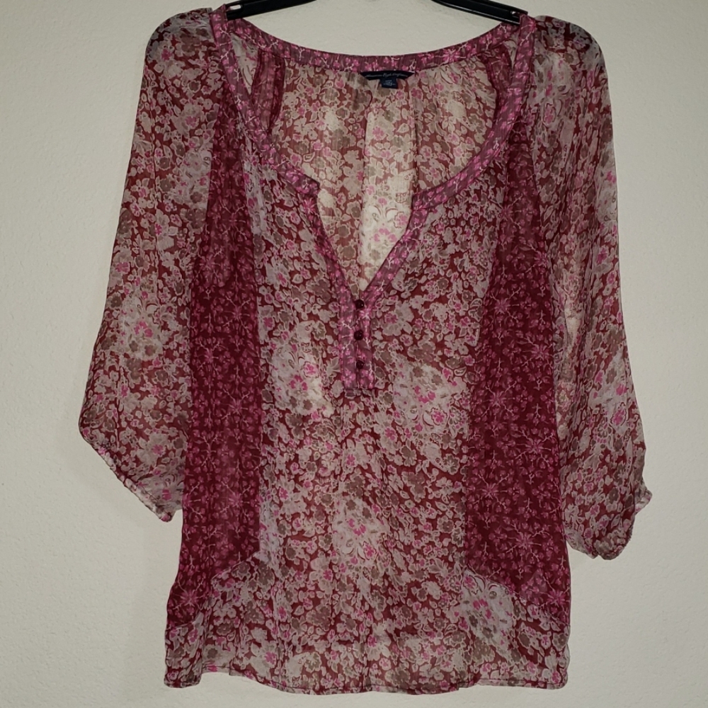 AEO beautiful sheer blouse